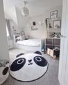 Kinderteppich schwarz / weiß ⌀ 120 cm Pandamotiv Kurzflor PANDA_850895