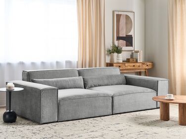 2-seters modulær sofa stoff Grå HELLNAR