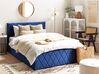 Velvet EU Double Size Ottoman Bed Blue ROCHEFORT_857355