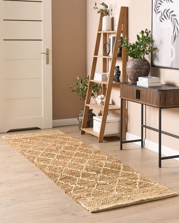 Jute Runner Rug 80 x 300 cm Beige ZORAVA Beliani.co.uk