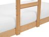 Łóżko piętrowe dziecięce domek drewniane 90 x 200 cm jasne LABATUT_911501