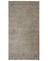 Gabbeh Teppich Wolle grau 80 x 150 cm Hochflor SEYMEN_856062