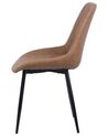 Conjunto de 2 sillas de comedor de piel sintética marrón dorado/negro MARIBEL_716418