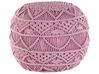 Bavlnená makramé taburetka ⌀ 40 cm ružová KAYSERI_801186