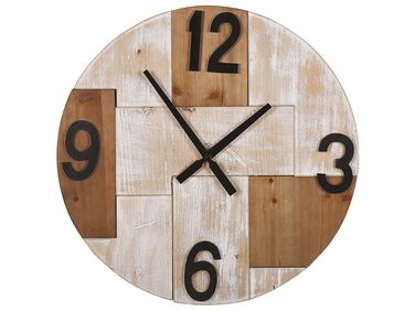 Zegar ścienny ø 60 cm jasne drewno MICHAPAN