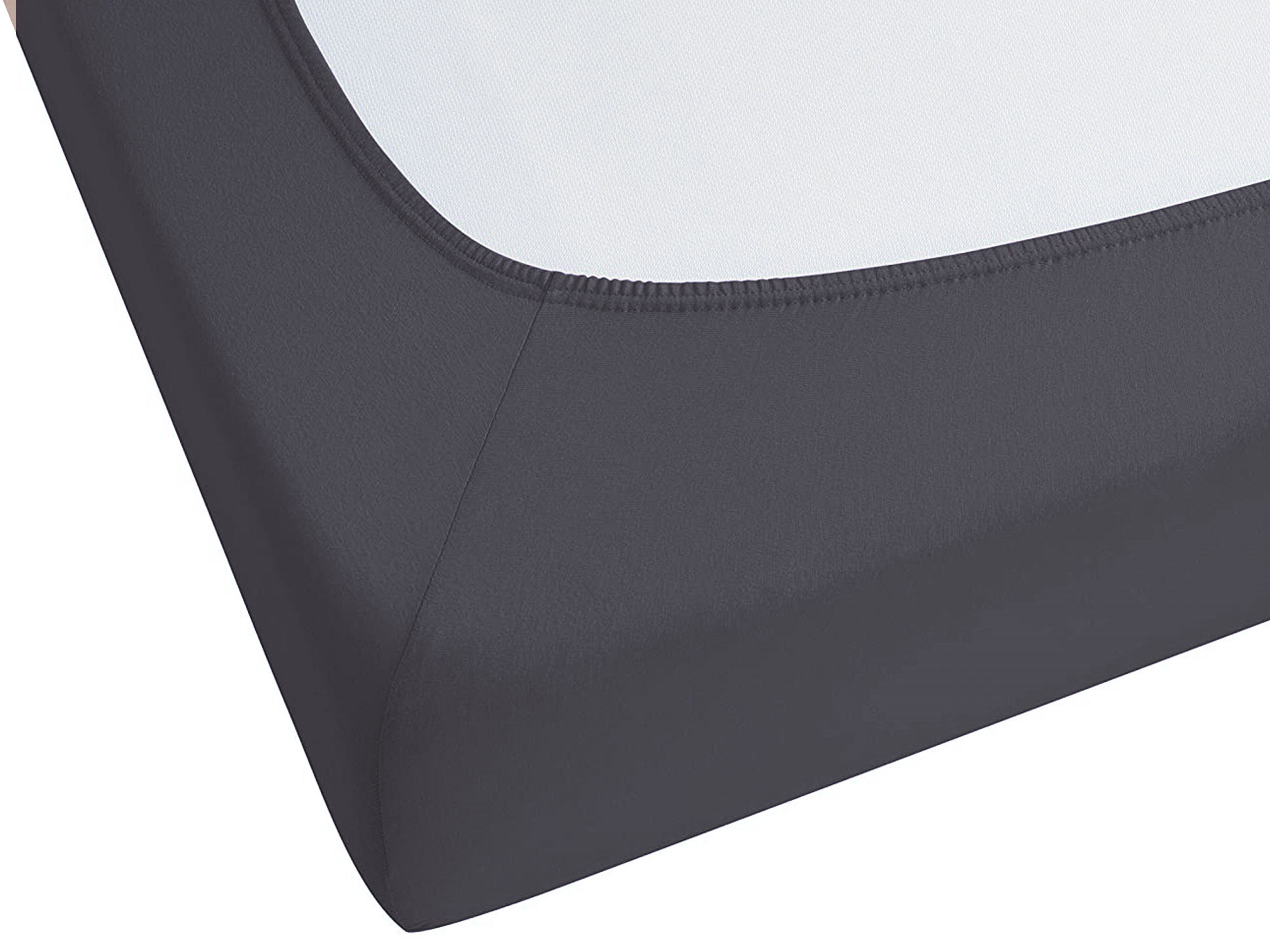 Cotton Fitted Sheet 90 x 200 cm Black HOFUF Beliani.co.uk