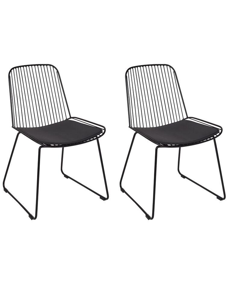 Lot de 2 chaises de salle à manger en métal noir PENSACOLA_907476