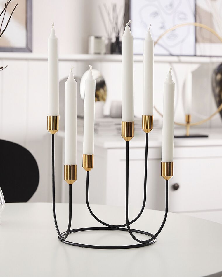 Lot De 2 Bougeoirs Muraux Modernes En Fer Avec Coupelle En Verre, En Métal Noir - Maison