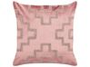 2 welurowe poduszki dekoracyjne geometryczny wzór 45 x 45 cm różowe SERGIPE _837752