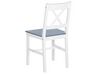 Matgrupp av bord och 4 stolar vit/grå MOANA_781131