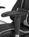 Chaise de bureau en cuir PU noir et argenté KNIGHT_752221