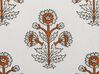 Almofada decorativa com padrão de flores em algodão branco 45 x 45 cm OMORIKA_838961
