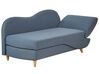 Right Hand Fabric Chaise Lounge with Storage Blue MERI II_881336