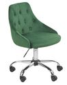 Krzesło biurowe regulowane welurowe zielone PARISH_868433