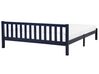 Dřevěná postel 180 x 200 cm tmavě modrá FLORAC_754657