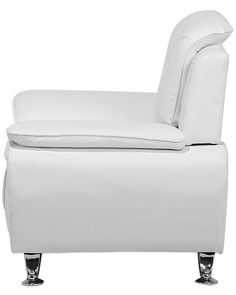 Faux Leather Armchair White LEIRA Beliani.co.uk