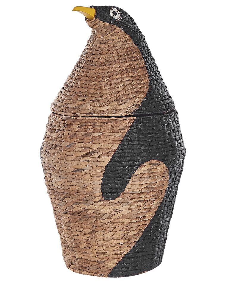 Cesto forma de pinguim em fibra de jacinto de água cor natural HADZABE_838093