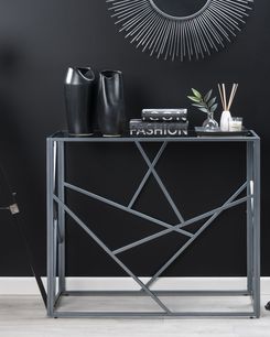 Konsolipöytä lasitasolla metalli hopea ORLAND Konsolipöytä lasitasolla metalli hopea ORLAND