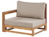 Lounge Set zertifiziertes Holz hellbraun 4-Sitzer linksseitig modular Auflagen taupe TIMOR II_837926