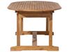 Zestaw ogrodowy drewniany stół z parasolem i 8 krzeseł z poduszkami szarymi MAUI_756448