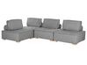 Canapé d'angle modulable 4 places en tissu gris TIBRO_825608