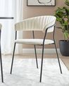 Set of 2 Velvet Dining Chairs Cream MARIPOSA_871940