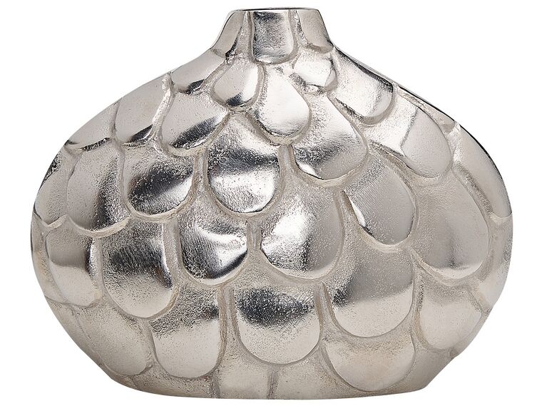 Vase à fleurs en métal 26 cm argenté TIMGAD_823068