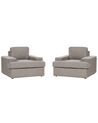 Set of 2 Fabric Armchairs Taupe ALLA_893719
