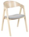 Spisebordsstol lyst træ/grå stof sæt af 2 YUBA_837229