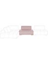 Sofá de poliéster rosa/madera clara TIBRO_810916