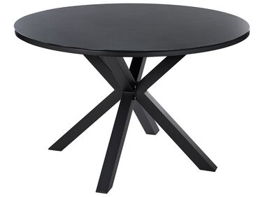 Round Garden Dining Table ⌀120 cm Black MALETTO