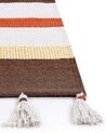 Teppich Baumwolle braun / beige 140 x 200 cm gestreiftes Muster Kurzflor HISARLI_837120