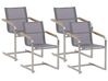Conjunto de 4 cadeiras de jardim em inox com tela cinzenta COSOLETO_818429