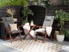 Set de terrasse table et 2 chaises en bois foncé coussins gris graphite TOSCANA_785459