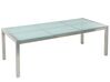 Set tavolo e sedie da giardino in vetro temperato e fibra tessile grigio tavolo 220 con 8 sedie GROSSETO_677353