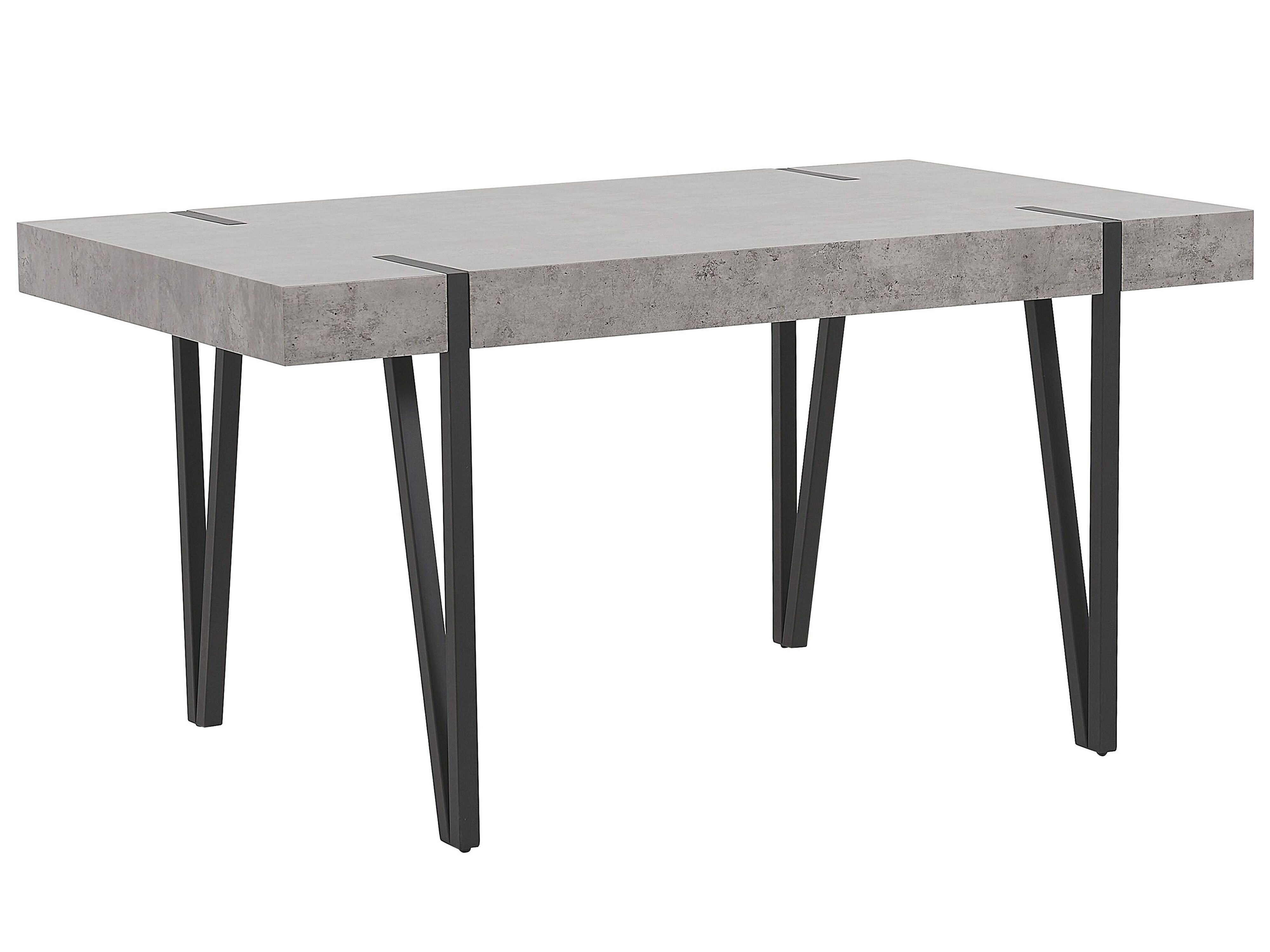 Mesa de comedor gris claro/negro 160 x 80 cm SANTIAGO 