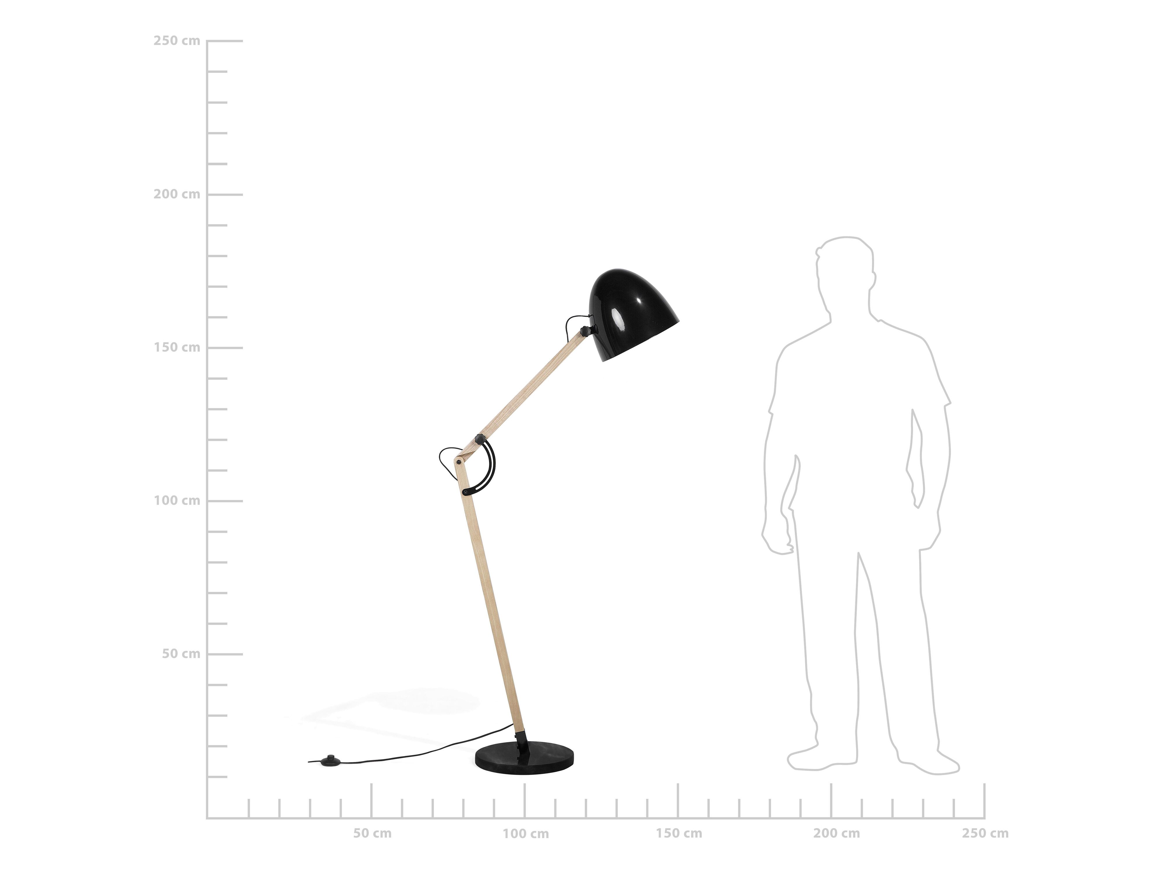 Swing Arm Floor Lamp Black HETTON Beliani.co.uk