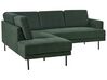 Right Hand 4 Seater Fabric Corner Sofa Dark Green BREDA_885971