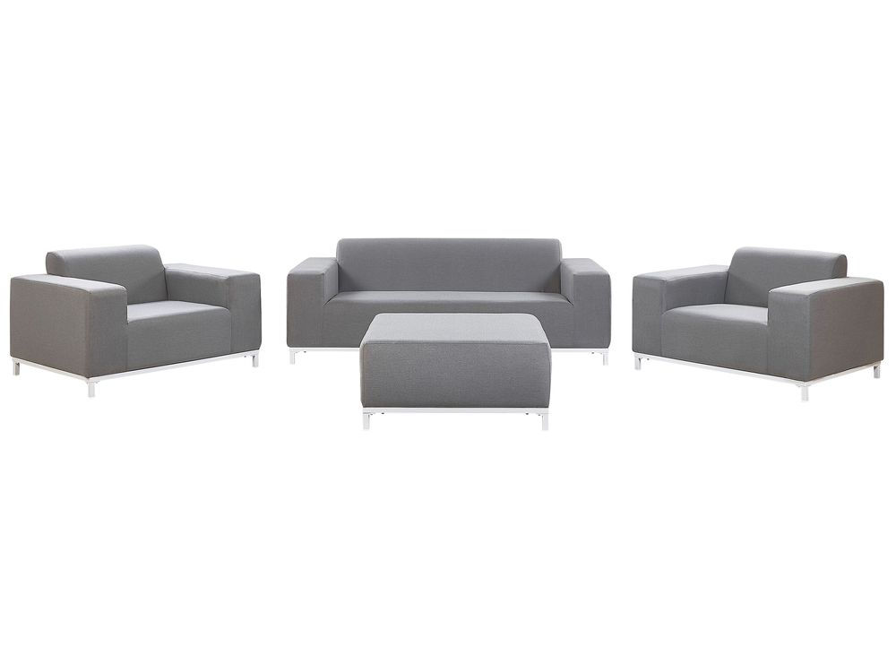 5 Seater Garden Sofa Set Grey With White Rovigo Beliani Es 5 Seater Garden Sofa Set Grey With, 5 Seater Garden Sofa Set Grey Corato