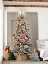 Künstlicher Weihnachtsbaum mit LED Beleuchtung schneebedeckt 210 cm weiß TATLOW_814274
