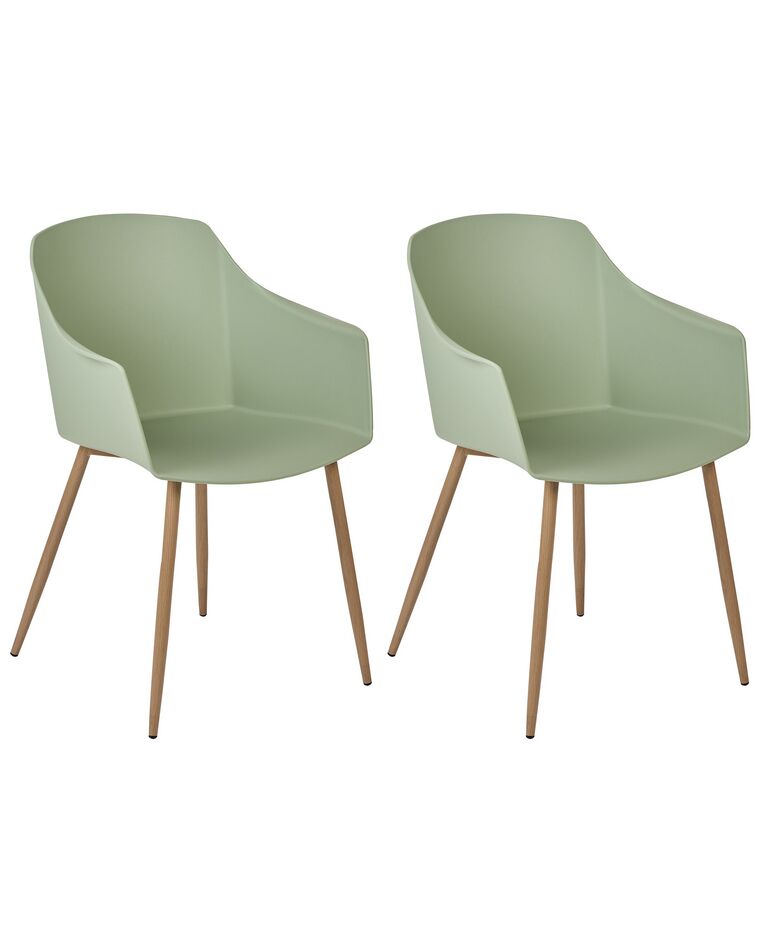 Set of 2 Dining Chairs Light Green FONDA II_862004