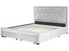 Łóżko z szufladami welurowe 180 x 200 cm jasnoszare LIEVIN_858080