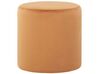 Sametový pouf oranžový ⌀ 47 cm LOVETT_781077