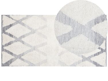 Teppich hellbeige / grau 80 x 150 cm geometrisches Muster Shaggy PENDIK