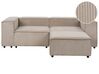 Sofa modułowa 2-osobowa sztruksowa z otomaną jasnobrązowa APRICA_909903
