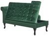 Left Hand Velvet Chaise Lounge with Storage Dark Green PESSAC_882112