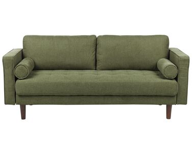 Háromszemélyes zöld kárpitozott kanapé NURMO