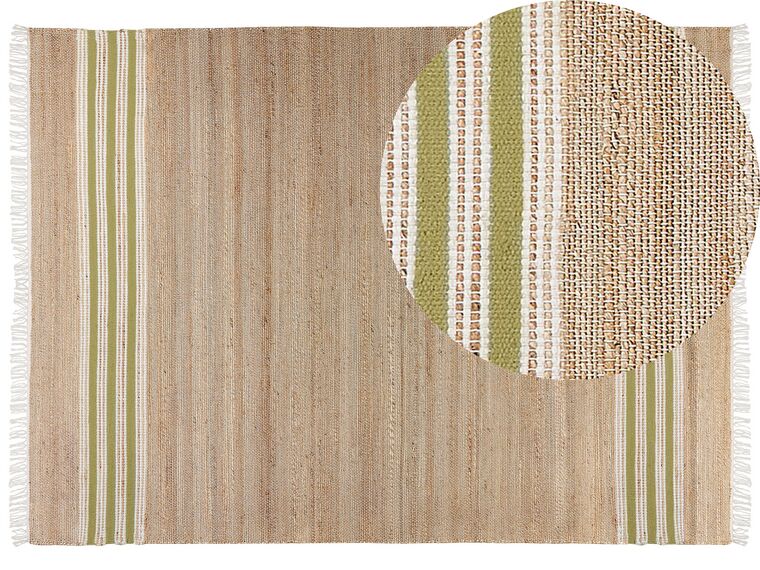 Jute Area Rug 160 x 230 cm Beige and Green MIRZA_847337