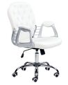 Swivel Faux Leather Office Chair White PRINCESS_739401