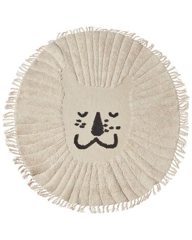 Okrúhly bavlnený koberec so vzorom leva ø 140 cm béžový BADHANI